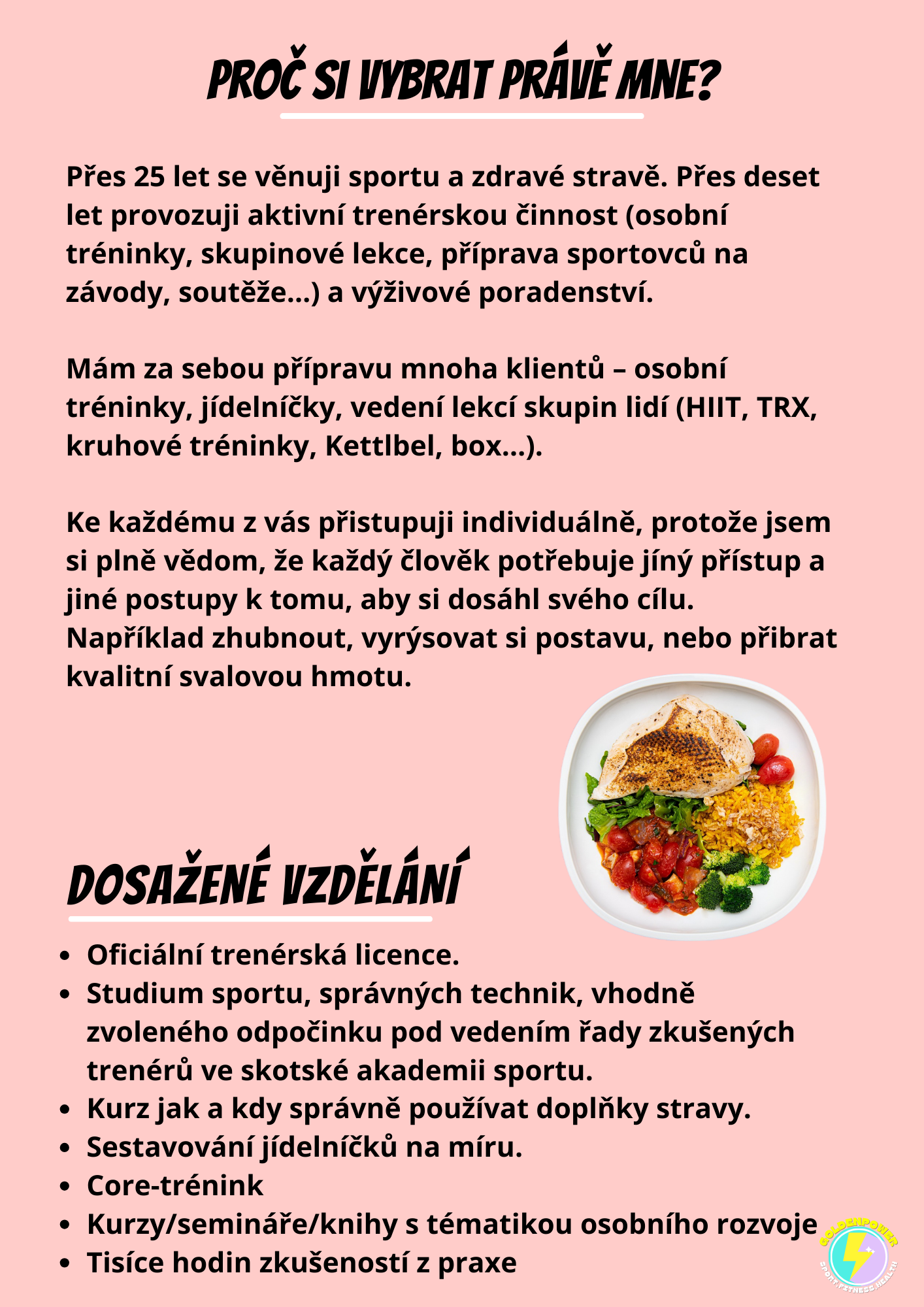 Goldenpower poradenstvi v oblasti stravy a pohybu